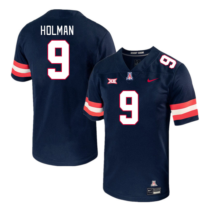 Men #9 Jackson Holman Arizona Wildcats Big 12 Conference College Football Jerseys Stitched-Navy